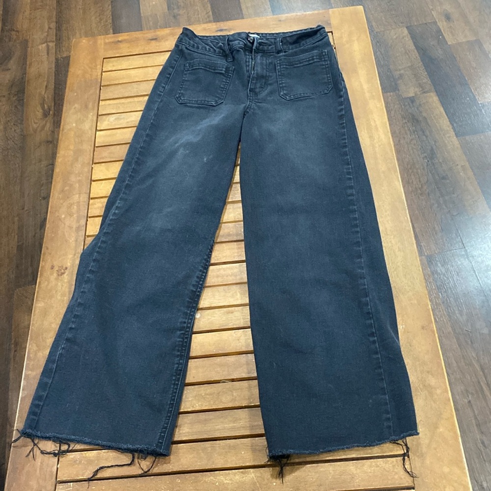 Black wide leg jeans